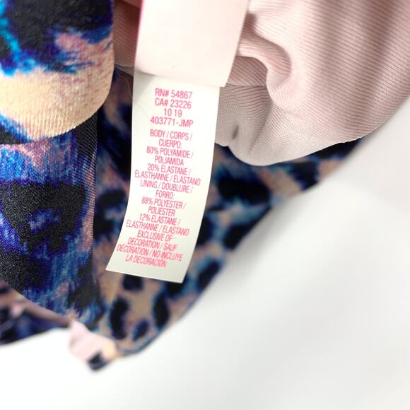Victoria's Secret Swimsuit Women's S Leopard Print One-Piece Blue Lace Up Back - Picture 8 of 8